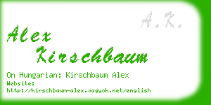 alex kirschbaum business card